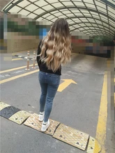 JONRENAU-Peluca de cabello sintético con flequillo para mujer, pelo largo ondulado Natural, Rubio mixto, marrón claro, para fiesta, Blanco/negro