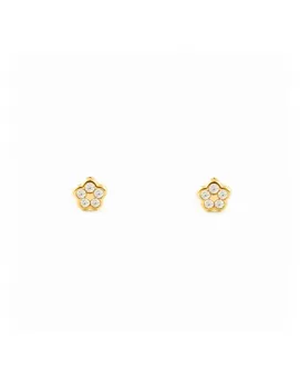 

Baby earrings or Girl Daisy Medium with Zircons