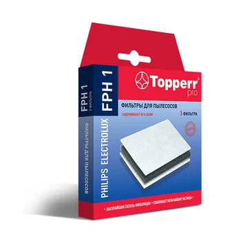 

Topperr FPH 1 Комплект фильтров для пылесосов PHILIPS, ELECTROLUX, BORK