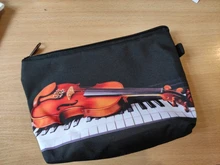 Music Notes Cosmetic Case Women Makeup Bags Piano/Guitar Ladies Storage Bags for Travel