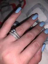 CC 925 anillos de plata para las mujeres, diseño Simple, doble apilable joyas a la moda para novia de boda anillo de compromiso de CC634