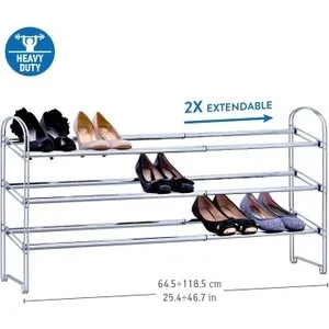 

Shoe Rack tatkraft maestro heavy-duty трехъярусная, sliding, 64,5-118,5 (D) X22, 5 (D) х53,5 (H) cm