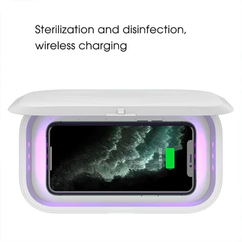 

Wireless Charging UV Sterilization Box Smartphone Sterilizer UV Light Box Disinfection for iPhone 8 8Plus X XS Max 11 Pro Max