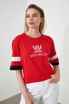 

Trendyol Printed Oversize Knitted T-Shirt TWOSS20TS0824