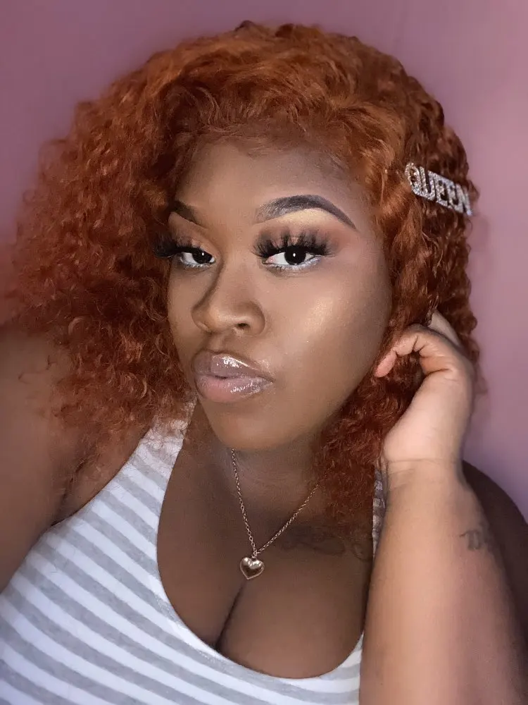 Malaysian Deep Wave Ginger Orange Ombre Wig photo review