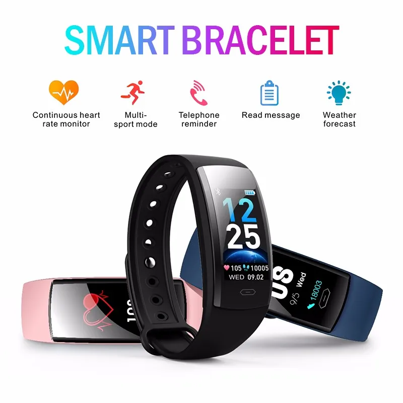 

QS90 Smart Bracelet Blood pressure Watch Fitness tracker Waterproof heart rate monitor Bluetooth for IOS Android Smart Wristband