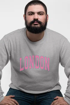 

Angemiel Wear Pink Color London Gray Men 'S Sweatshirt