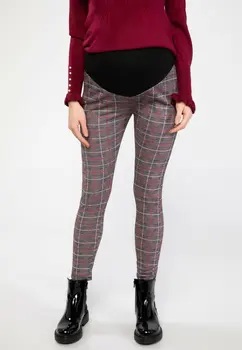 

DeFacto Woman Fashion Maternity Bottom Plaid Pants Female Casual Elastic Adjustable Waist Ladies Slim Trouser-K1228AZ18WN