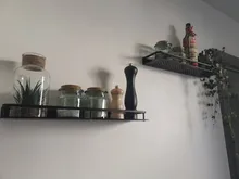 Shampoo Shelf Organizer-Rack Cosmetic-Shelves Kitchen-Nets Black Aluminum Wall-Mounted
