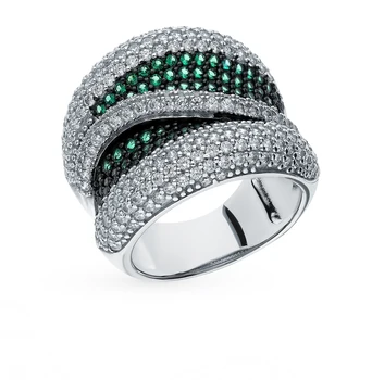 

Silver ring with cubic zirconia sunlight sample 925