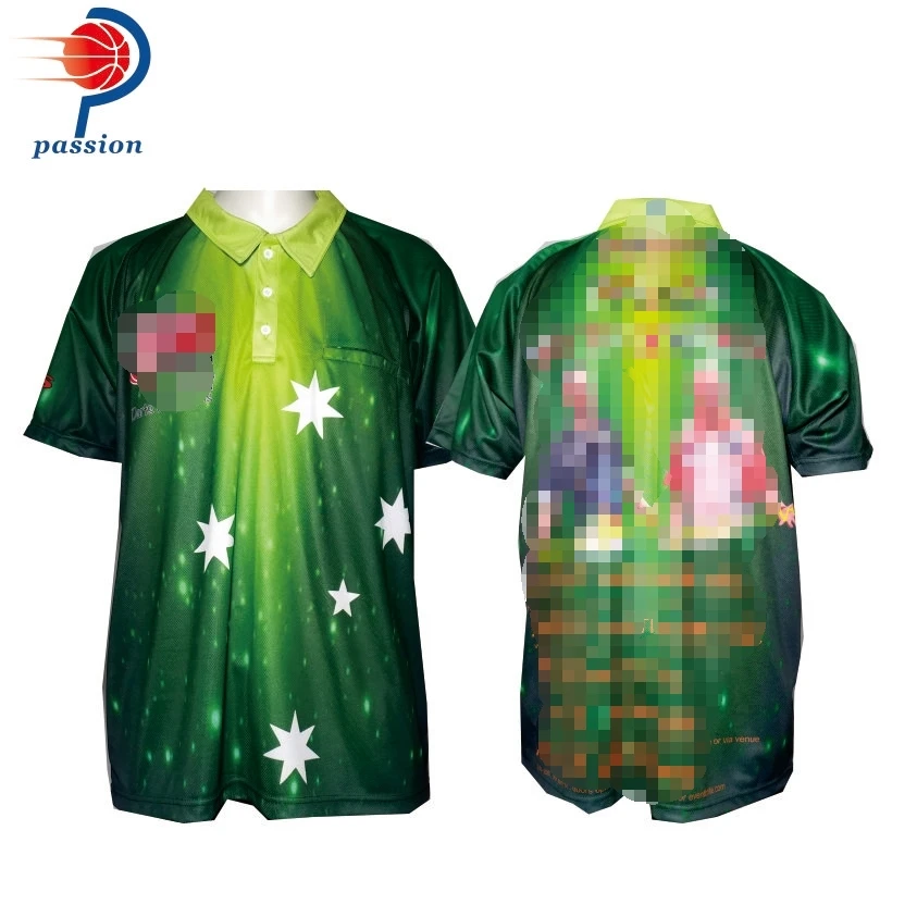 Высокое качество пользовательские сублимированные зеленая звезда Pro рубашки для игры в Дартс для команд