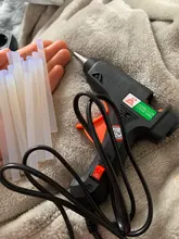 Pistola de pegamento de fusión en caliente, Mini pistolas eléctricas de 20W con pegamento de 7mm x 100mm, herramienta de temperatura térmica de calor, bricolaje, para el hogar