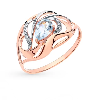 

Gold ring with Topaz and cubic zirconia sunlight sample 585