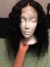 Peluca Frontal de onda profunda, pelucas de cabello humano con encaje Frontal, mojado y ondulado, transparente, rizado, brasileño