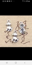 50 piezas de dijes de perro 16x10mm colgantes plateados antiguos haciendo DIY joyería de Color plata tibetana hecha a mano