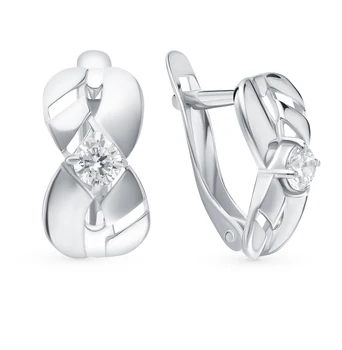 

Silver earrings with cubic zirconia sunlight sample 925 test