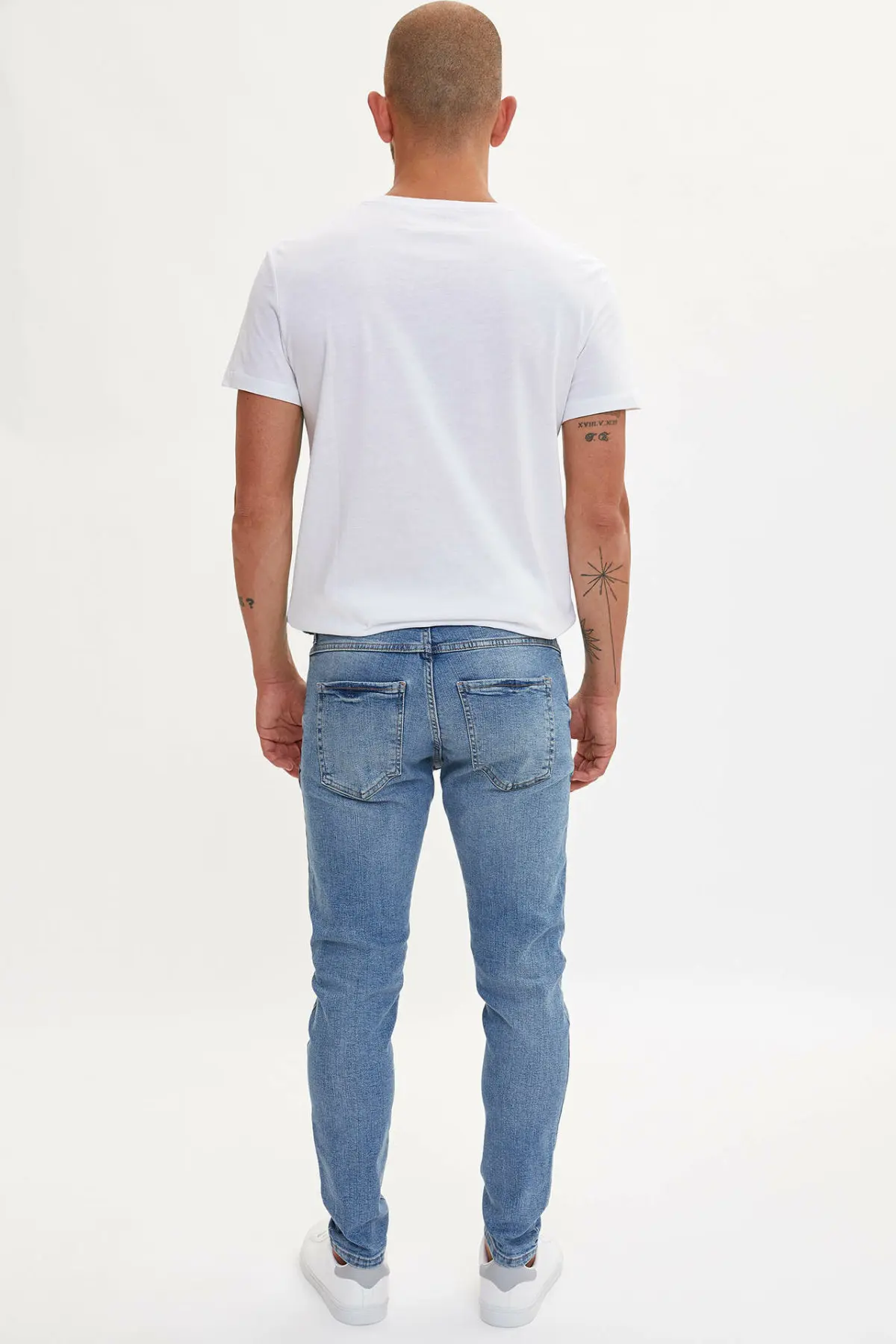 DeFacto Man Fashion Wash Blue Simple Trousers Jeans Casual Classic Denim Jeans Casual Elasticity Pants Male-M1260AZ19AU-M1260AZ19AU