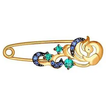 

Sokolov brooch with 12 cubic zirconia Red Gold