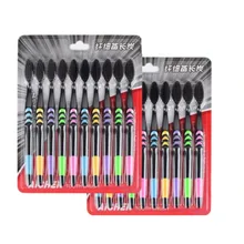 Прямая поставка Высокое качество 10 шт. зубная щетка мягкая бамбуковая Угольная щетка для взрослых уход за чистыми деснами тонкие волосы домашняя антибактериальная зубная Щетка Горячая