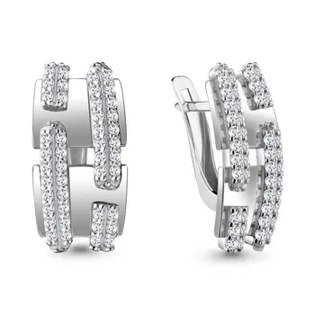 

Aquamarine earrings with cubic zirconia, 925 sterling silver