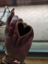 AENSOA-anillos de corazones dorados bohemios para mujer, sortija de esmalte redondo con corazón de amor bohemio para mujer, joyería con estilo de dedo 2019