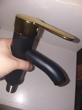 Bathroom Basin Faucets Sink-Tap Mixer Tap-One-Hole Black Golden-Water Cold/hot POIQIHY