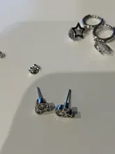 925 de plata esterlina de la joyería de las mujeres de cristal animales de dibujos animados pendientes para niñas de la escuela. Regalo de pendientes de plata y circonita para niña eh1415