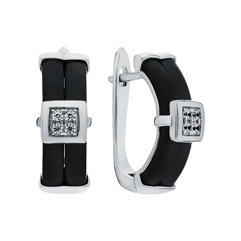 

Silver earrings with ceramics and cubic zirconium sunlight