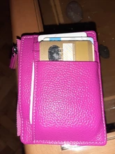 Mini portatarjetas de identificación Unisex, titular de la tarjeta de crédito empresarial, de cuero PU, Delgado, organizador de tarjetas bancarias, billetera con cremallera