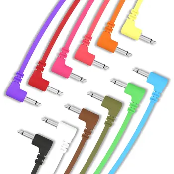 

Right Angle Mono Modular Patch Cables - 3.5mm 1/8 inch - Eurorack Synth Synthesizer - 5 Pack - Pink Purple Black Red White Green