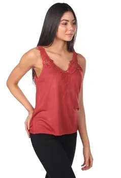 

Markapia Lace Detail Sleeveless Knitwear Bluz