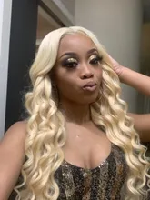 QUEEN BEAUTY-mechones de pelo rubio rizado brasileño, pelo humano Rubio de ondas profundas, trama de pelo de 8 - 30 pulgadas, 1, 3, 4 Uds., envío gratis