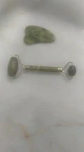 Gua Sha-Rodillo verde 2 en 1, herramientas de Jade Natural, masajeador con piedras para cara, cuello, espalda y Jawline