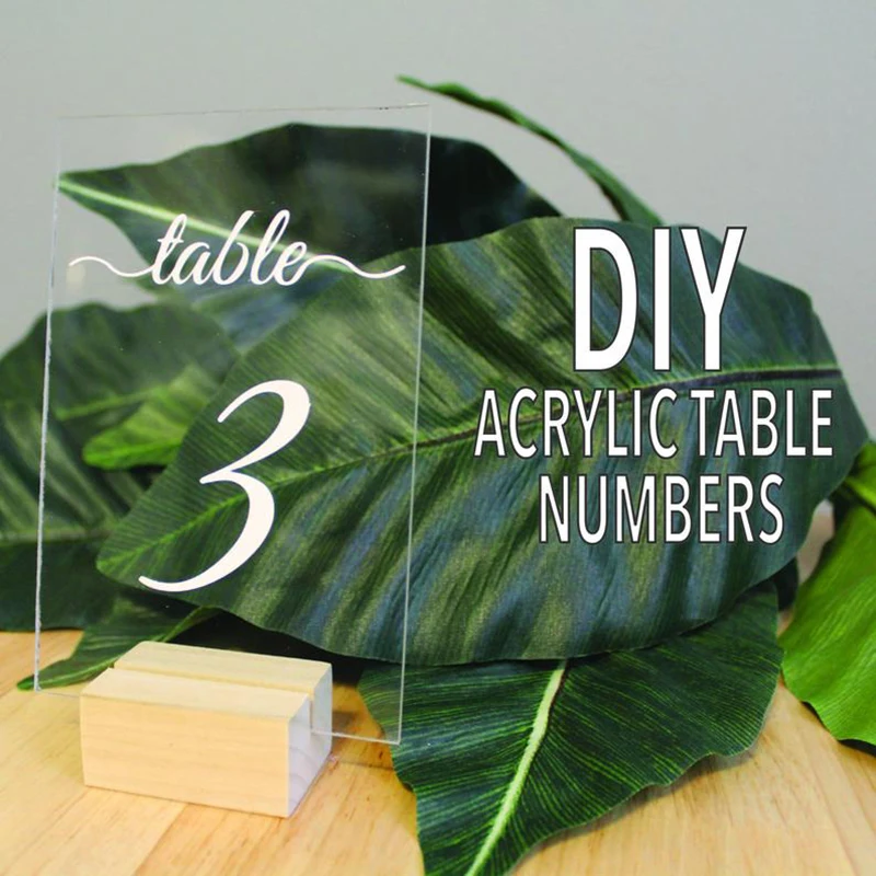 Diy Acrylic Table Number Signs Wedding Table Template & Instructions