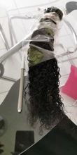 Rizado rizado mechones Pelo Rizado mongol mechones de cabello humano postizo mechones 100% Color Natural sin procesar del pelo humano que teje 3 ofertas de extensiones