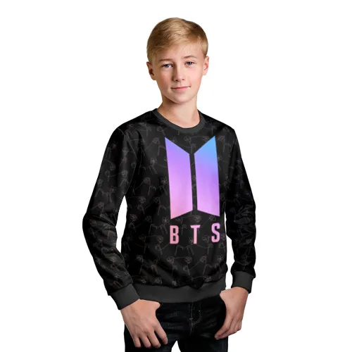 Детский свитшот 3D Bts 6 multi, Комфортный свитшот Bts, для детей, для мальчиков и девочек, мягкий, яркие цвета, не выгорают