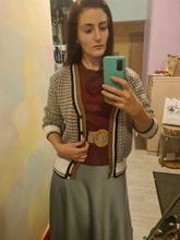 Oversize Cardigans Sweaters Checkered Plaid Colorfaith Fashionable Womens Spring Knitting