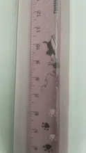 Reglas de plástico con Linda pata de gato para escuela, suministros de oficina Kawaii, accesorios de planificación, premio de estudiante
