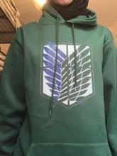 Sudadera con capucha de Anime para mujer, ropa de calle de manga larga con capucha de Attack on Titan, Harajuku, deportiva, verde, Unisex, G1, 2020