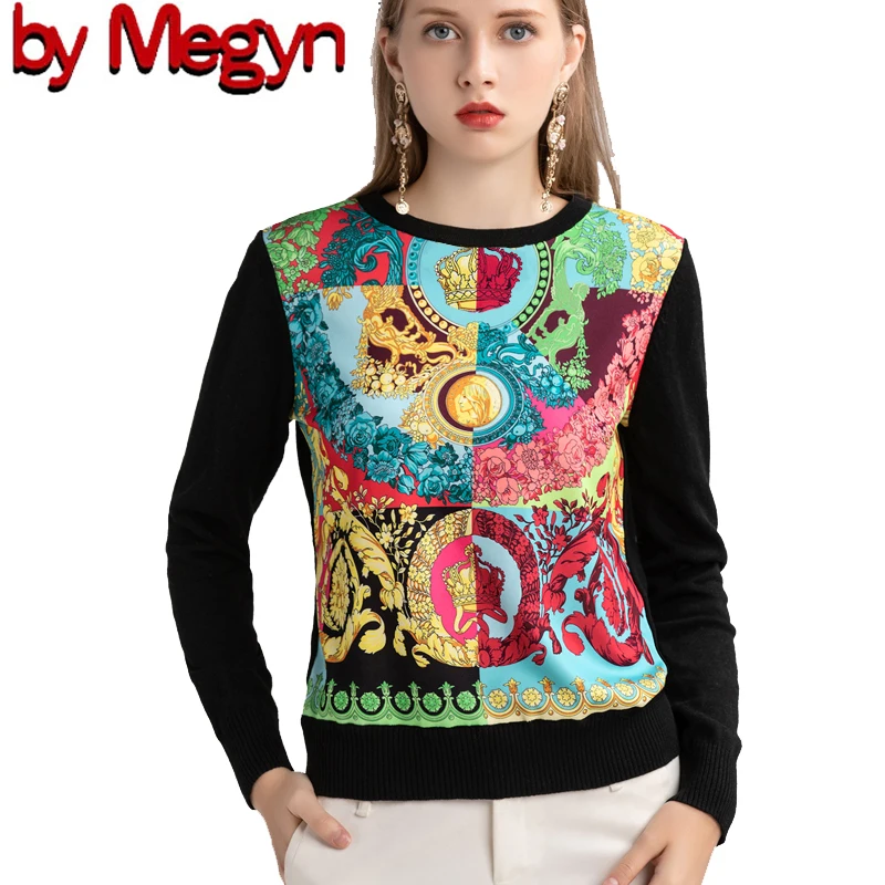 Вязаный женский модный элегантный свитер с длинным рукавом и цветочным принтом, повседневный женский свитер, шерстяной стильный милый свитер