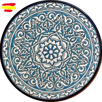 

Ceramics plate--32 cm/12,6 inch diameter-ceramics española-esmaltada up handmade-done in España-MIJASCERAMIC-
