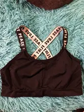 Sujetador deportivo con letras para mujer, sostén deportivo con realce, A-D, negro y blanco, para correr, Yoga, gimnasio y Fitness