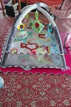 Manta de juego para gatear para bebés, estera multifunción para gatear con valla, juguetes de iluminación, 0-18