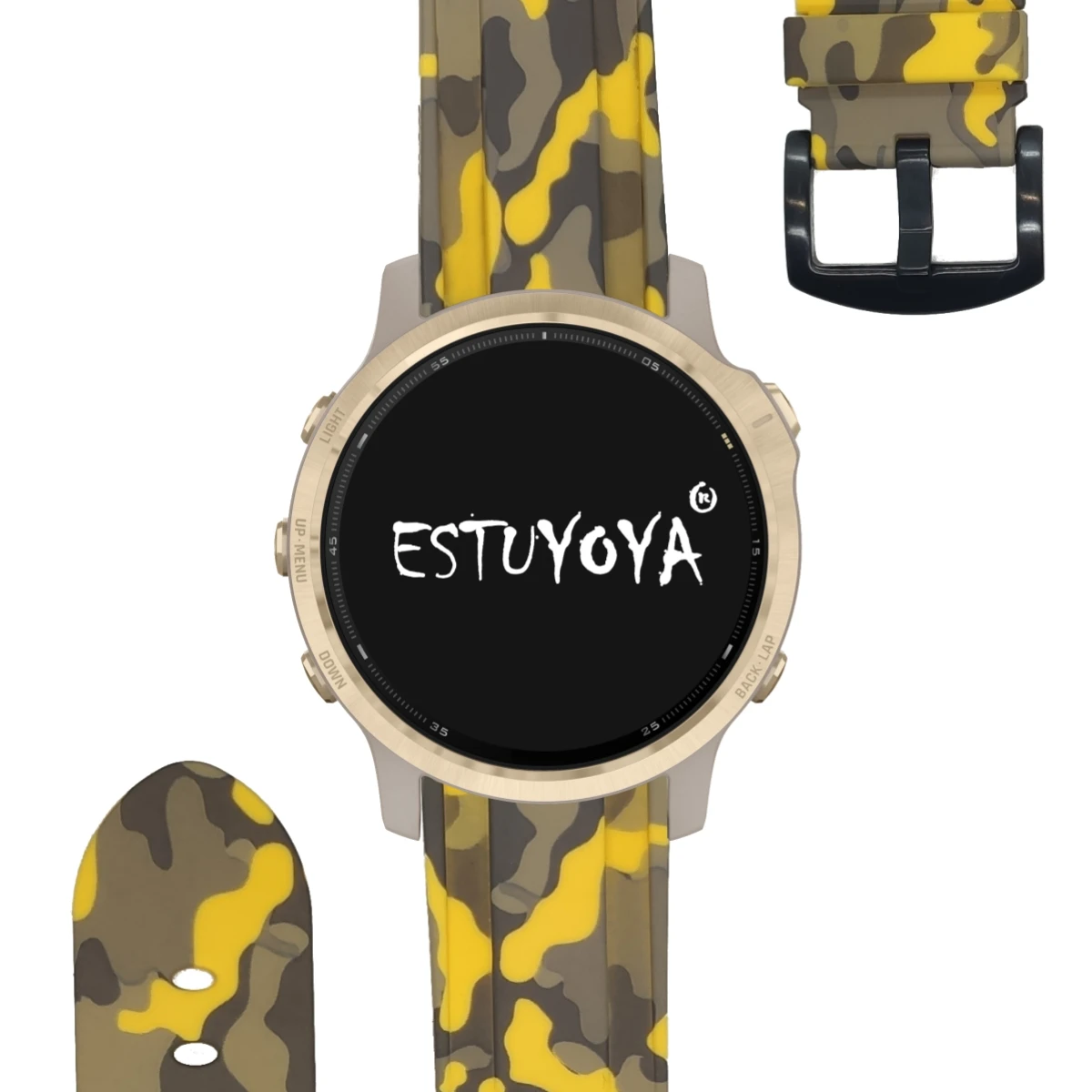Bracciale In Silicone Per Garmin Fenix 6S / Fenix 6S Pro/Fenix 5S/Fenix 5S Plus / S2 Delta, Army Camouflage Soft Touch 22Mm