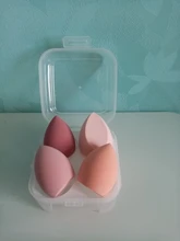 4/1pc maquillaje licuadora Puff cosmético de maquillaje esponja con caja de almacenamiento de la Fundación esponja para polvo herramienta de la belleza de las mujeres Accesorios