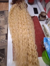 Ídolo de moda suelta el pelo de la onda profunda mechones extensiones de cabello Ombre mechones 28-32 pulgadas 120g Super largo pelo sintético del pelo rizado del pelo de la onda