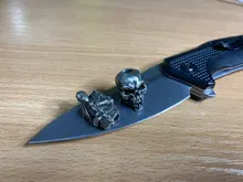 DIY Knife Pendant Beads Skull-Paracord-Beads Crow EDC Brass Vintage-Color Outdoor-Tools