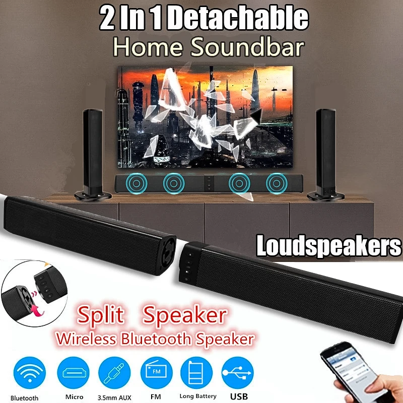 Беспроводная Bluetooth Звуковая Панель стерео колонки Hifi домашний кинотеатр тв