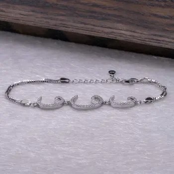 

925 Sterling Silver Zircon Stone Vav Model Women Bracelet