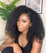 Peluca rizada mongol 3B 3C para mujeres negras cabello humano Afro rizado, pieza en U, corte de Bob corto, Belleza